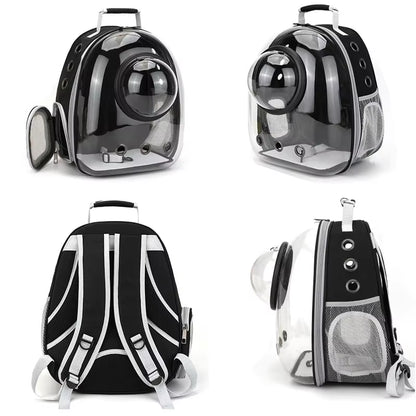 Transparent Capsule Pet Backpack for Cats and Small Animals - Breathable and Portable Carrier for Travel