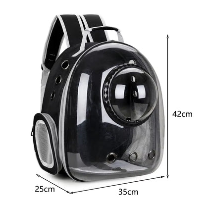 Transparent Capsule Pet Backpack for Cats and Small Animals - Breathable and Portable Carrier for Travel