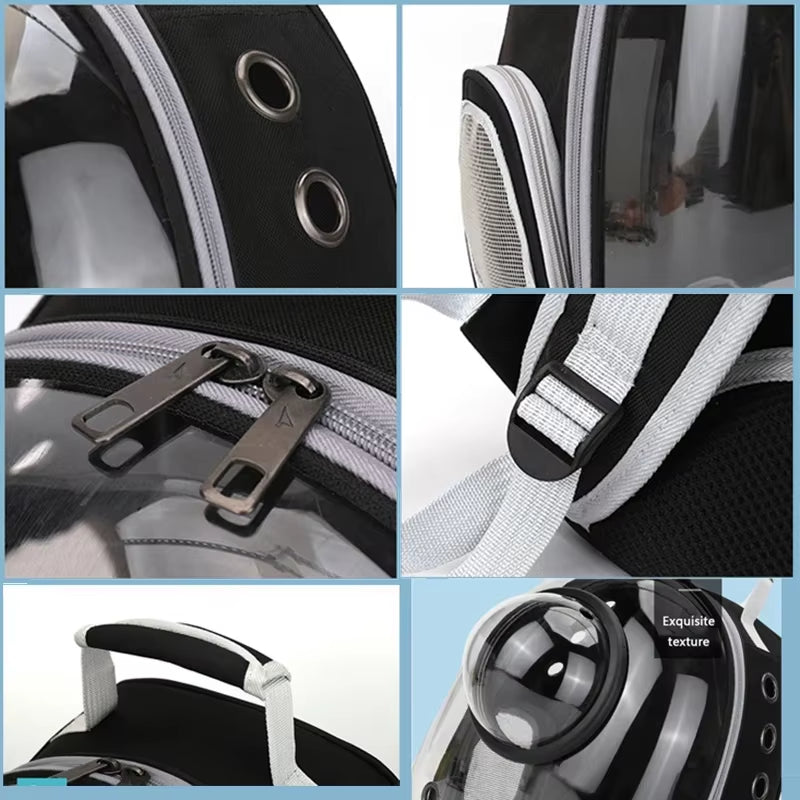 Transparent Capsule Pet Backpack for Cats and Small Animals - Breathable and Portable Carrier for Travel