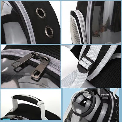 Transparent Capsule Pet Backpack for Cats and Small Animals - Breathable and Portable Carrier for Travel