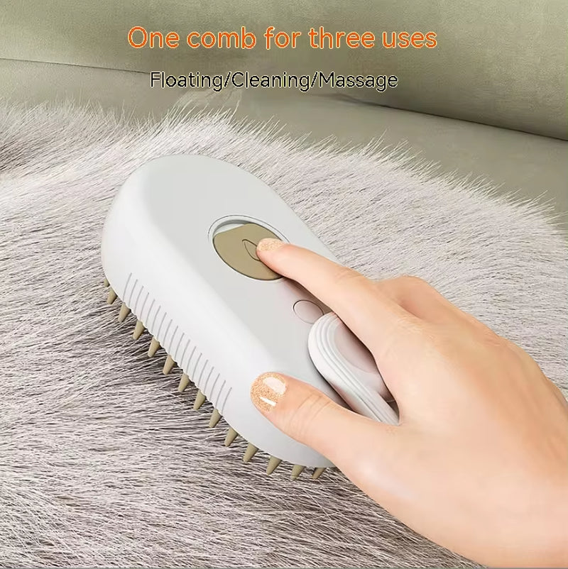 Electric Pet Spray Comb for Cats and Dogs - One-Key Spray Hair Removal and Massage Brush