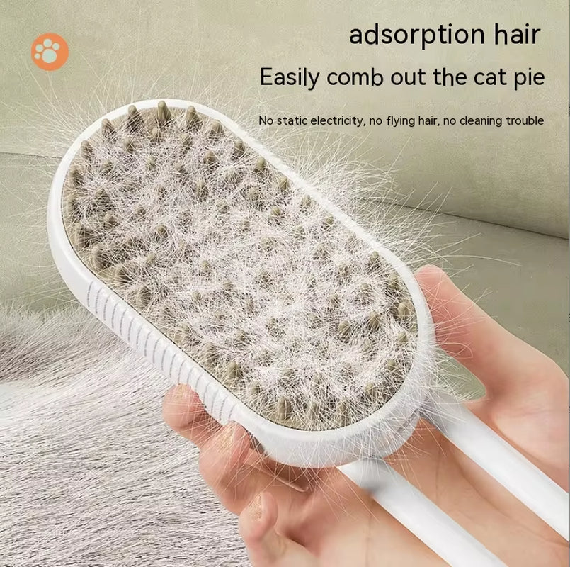 Electric Pet Spray Comb for Cats and Dogs - One-Key Spray Hair Removal and Massage Brush