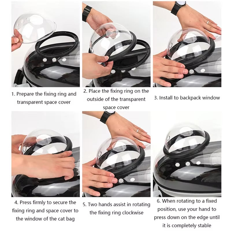 Transparent Capsule Pet Backpack for Cats and Small Animals - Breathable and Portable Carrier for Travel