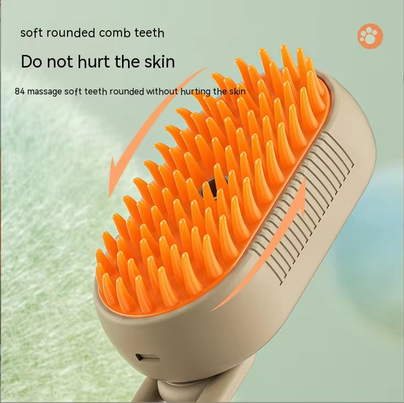 Electric Pet Spray Comb for Cats and Dogs - One-Key Spray Hair Removal and Massage Brush