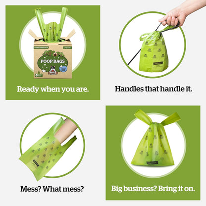 Pogi's Premium Dog Waste Bags with Handles – Extra-Thick, Leak-Proof, Large Size, Fresh Scent, 900-Count