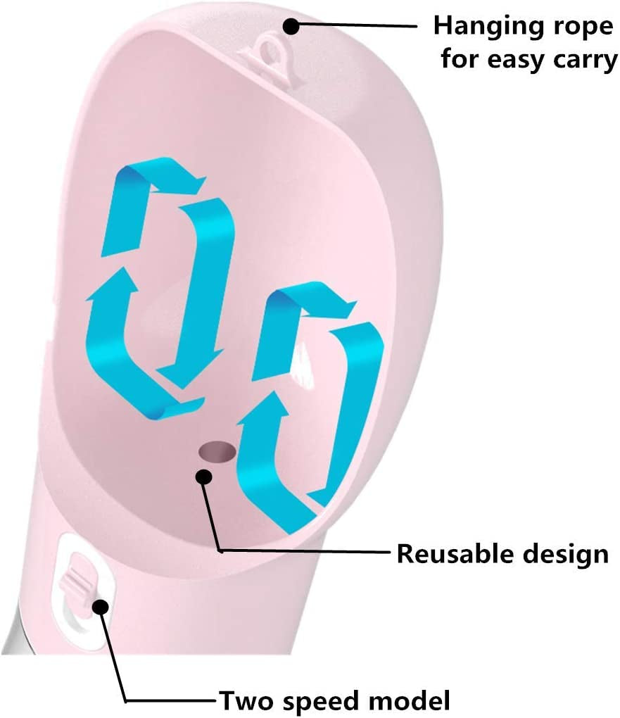Portable Dog Water Bottle with Food Container Dishwasher Safe-Pink